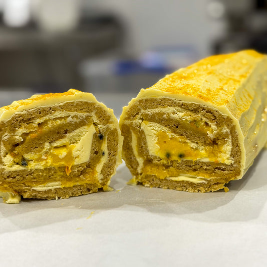 Mango and Passionfruit Yule Log